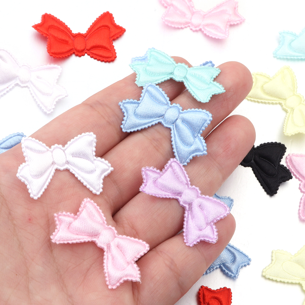 Wedding Decoration Supply - 50pcs/lot 19x31mm Fabric Sponge Bow Patches
