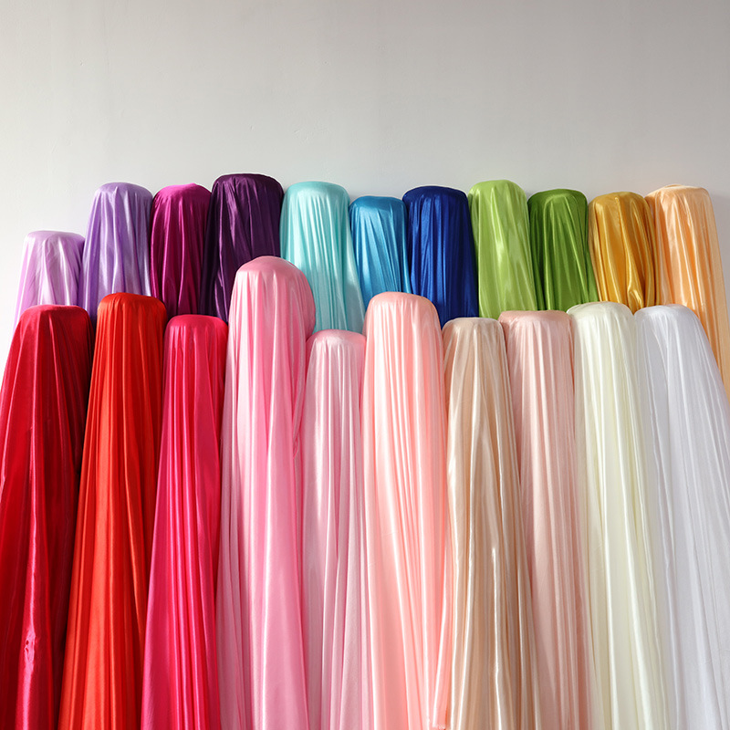 Wedding Backdrop Curtain - Pearlescent Ice Silk Satin Fabric Stretch