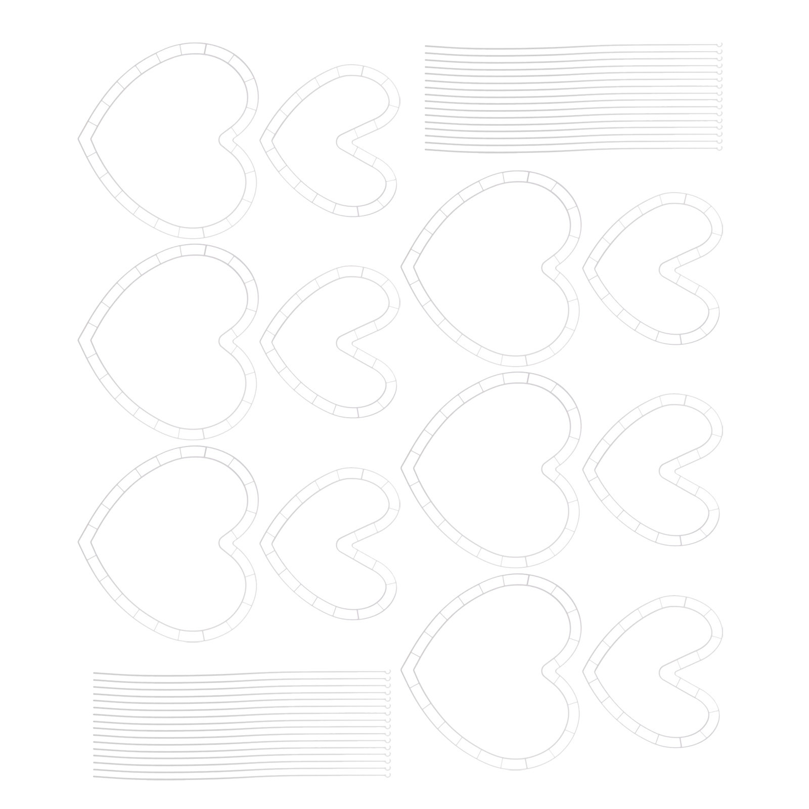 Wedding Decoration Supply - 6 Sets Heart Shape Plastic Wreath