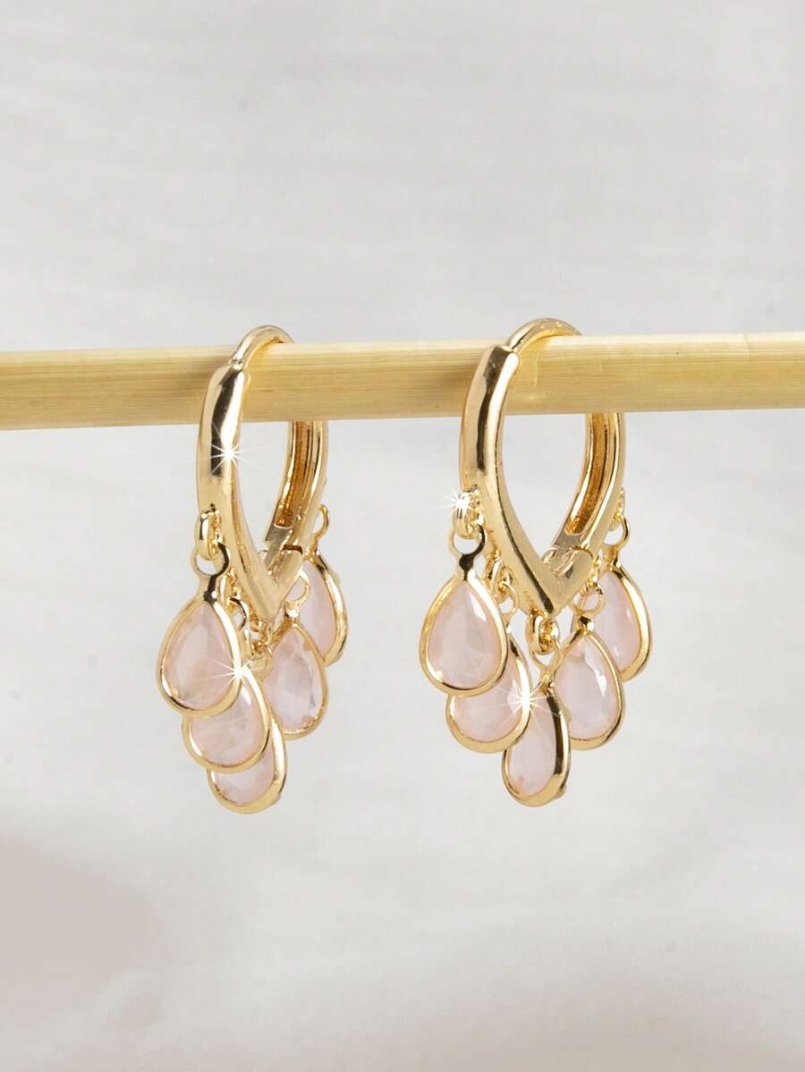 Wedding Package Gold - Delicate Gold-Tone Huggie Earrings With Five